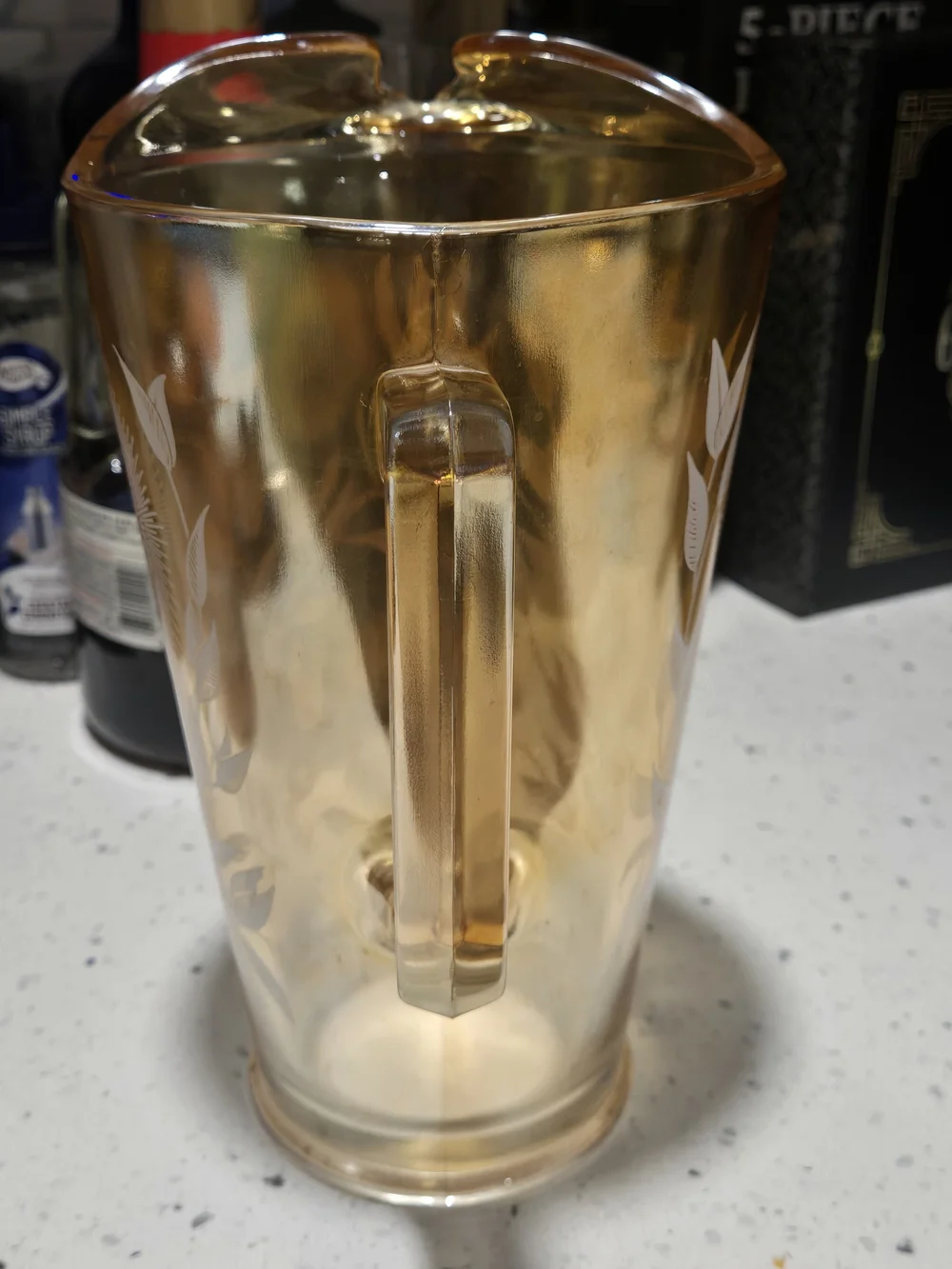 Vintage Jeannette Glass Pitcher In Cosmo Pattern